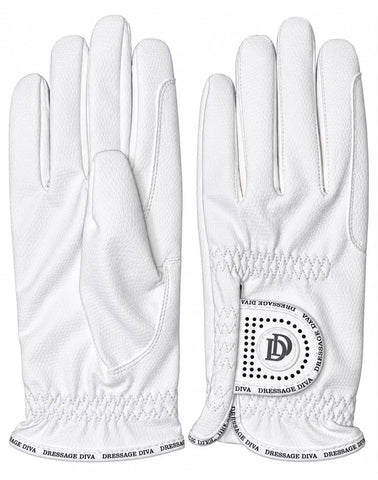 Dressage Diva White Serino Gloves