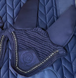 The Dressage Diva - Sound Proof Bonnet, Embroidered silver logo & diamanté crystals