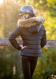 The Dressage Diva Winter Equestrian PUFFER Jacket with faux fur hood
