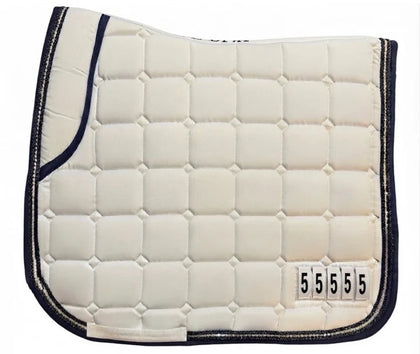 The Dressage Diva Competition Cotton drill Saddle Pad with 4 or 5 numbers
