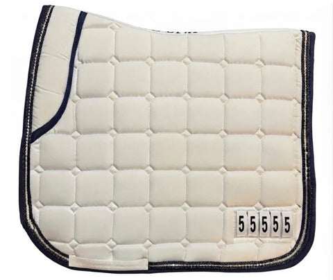 The Dressage Diva Competition Cotton drill Saddle Pad with 4 or 5 numbers