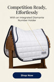 The Dressage Diva Competition Saddle Pad with numbers