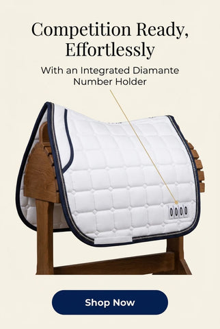 The Dressage Diva Competition Saddle Pad with numbers