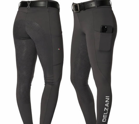 Delzani Capri Pull on Horse-Riding Breeches - Black