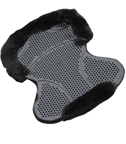Delzani Gel Anti-slip Saddle Half Pad BLACK - with Merino Wool