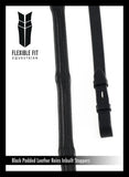 Flexible Fit Padded Leather 5/8 Billets Black Reins