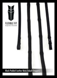 Flexible Fit Padded Leather 5/8 Billets Black Reins