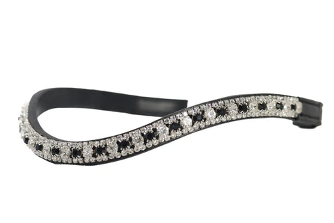 Flexible Fit Black & Clear Thin Crystal Wave - Black Browband