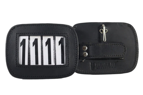 Flexible Fit LEATHER BRIDLE NUMBER HOLDERS -BLACK