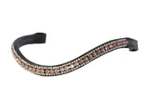 Flexible Fit Rose Pink & Clear Crystal Thin Wave - Black Browband