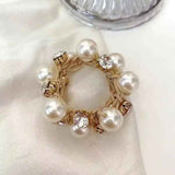 MFE Pearl Rhinestone Elastic Hair Scrunchies