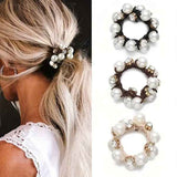 MFE Pearl Rhinestone Elastic Hair Scrunchies