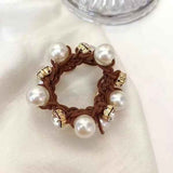 MFE Pearl Rhinestone Elastic Hair Scrunchies